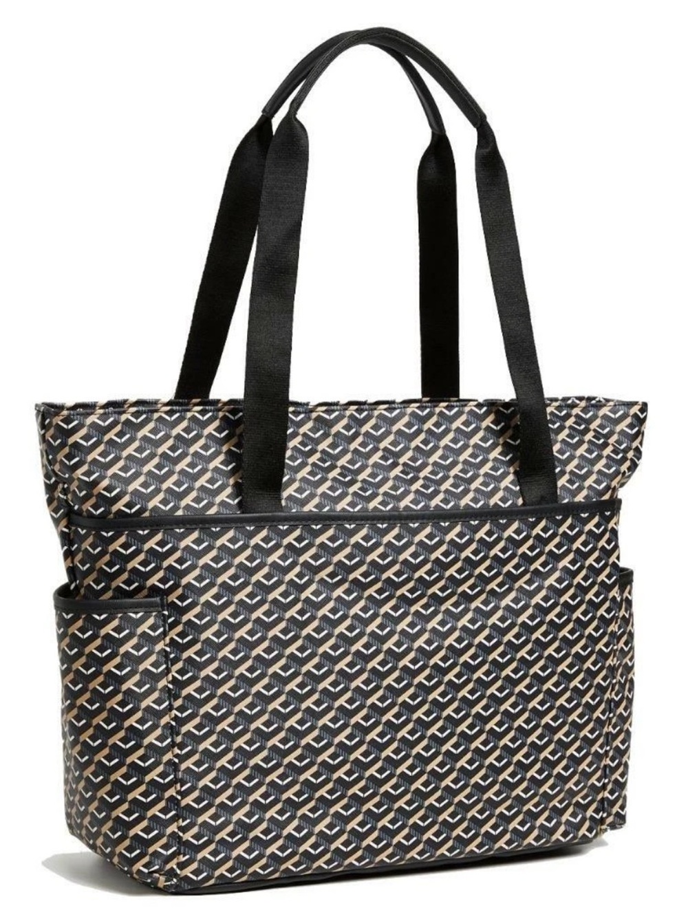 SKIP HOP | DECO SAFFIANO DIAPER TOTE BAG BLACK WITH CHANGING PAD